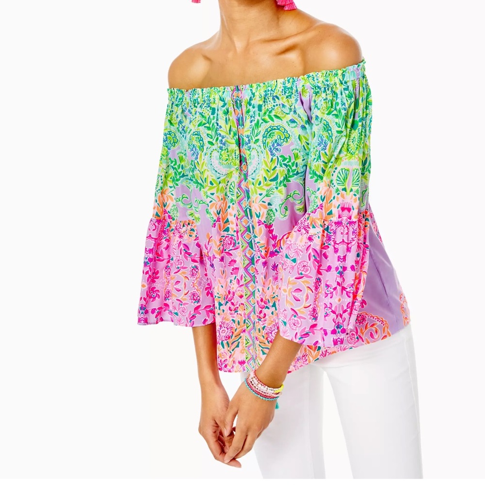 Brand new with tags Lily Pulitzer Nevis Long Sleeve Off The Shoulder in size XL.
